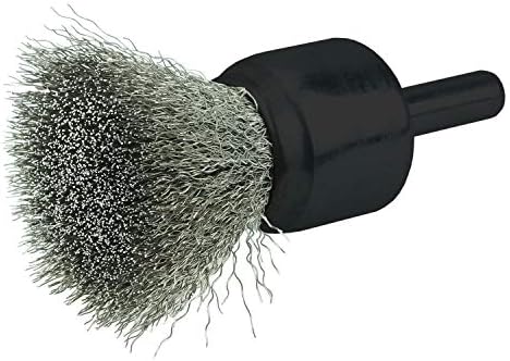 Weiler 10017 3/4" Crimped Wire End Brush, .006" Stainless Steel Fill, Made in the USA