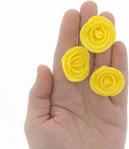 Global Sugar Art Edible Kosher Royal Icing Yellow Medium Roses 12 Count for Cake and Cupcake Decorating by Chef Alan Tetreault