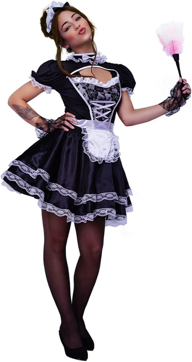 Women's Maid Outfit Cosplay Apron Maid Dress Halloween Costume