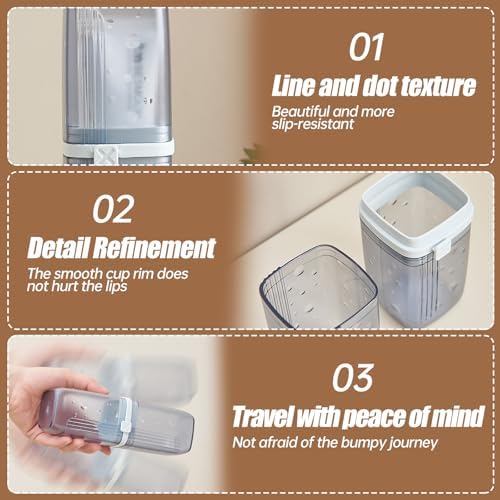 Travel Toothbrush Case & Holder - 2-in-1 Portable Toothbrush Organizer with Cover, Electric Toothbrush Travel case - Toothbrush Holders Travel Case for Camping, Business Trips, Dorm (Light Brown)