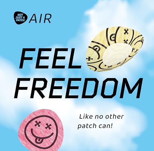 Not Just A Patch Air Freestyle Libre 2 Adhesive Patches – Waterproof & Sweatproof Sensor Covers for Libre 2, Lingo & Simplera, Smiley Designed Over Patches, Stays Secure for 15 Days, 10 Pack