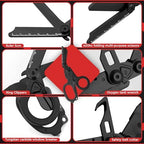 Heavy Duty 6 in 1 Multipurpose Emergency Trauma Shears Scissors with Holster, Outdoor Camping Rescue Tools with Glass Breaker, Strap Cutter Stainless Steel Foldable Scissors Pliers