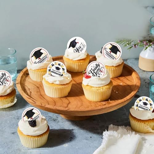 40PCS Edible 2026 Graduation Cupcake Toppers Congratulations Graduate 2026 You Did it Cupcake Picks Finally Done Drink Topper for Graduation Theme Bachelor Master Doctor Graduate Party Supplies