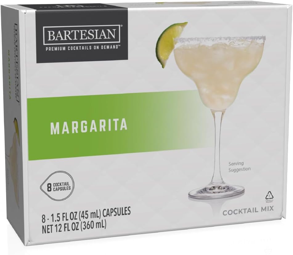 Bartesian Margarita Cocktail Mixer Capsules for Cocktail Machine – Home Bar Mixology Cocktails Mix Pod Capsule Set To Use With the Bartesian Cocktail Drink Maker Machine – Pack of 8
