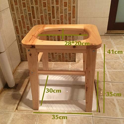 Shower Bench,Bedside Commode Seat,Elderly Potty Chair Solid Wood for Adults, Handicap