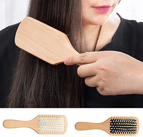 Hair Comb Portable Wooden Air Bag Massage Comb Anti-Static SPA Head Massager Hair Brush Black