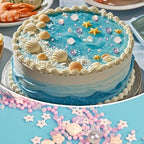 Twisweet Seashell Sprinkles for Cake Decorating, Edible Pink Sugar Sprinkles Purple Pearl Mix Baking Candy, Ocean Theme Cake Topper Cupcake Cookie Ice Cream Decorations, Birthday Children's Summer Theme Party Supplies (130g/4.58oz)