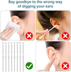 40 Pcs Ear Spoon Stainless Steel Ear Wax Scooper 3'' Reusable Ear Pick Ear Scraper Metal Ear Cleaner Safe Earwax Removal Tools