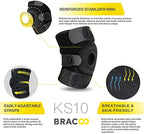 Bracoo Knee Support Brace for Men Women, Adjustable Compression Sleeve Wrap Patellar Pad Tendon - Arthritis Pain, meniscus tear, Injury Recovery, Running, Workout, KS10
