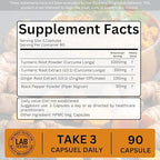 4 in 1 Organic Turmeric Capsules High Strength and Black Pepper with Active Curcumin with Ginger 1500mg - Advanced Tumeric - Each 90 Veg Capsule (3 Capsules per Serving)