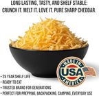 Future Essentials Freeze Dried Shredded Sharp Cheddar Cheese 10 Oz Per Can Shelf-Stable, Long-Term Storage (25-Year Shelf Life) Survival & Emergency Food, Great for Camping, Hunting & Prep Pack of 1