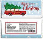Big Dot of Happiness Merry Little Christmas Tree - Candy Bar Wrapper Red Car Christmas Party Favors - Set of 24