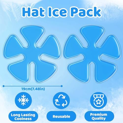 Head Ice Pack, Reusable Gel Cooling Pads for Hard Hats, Helmet Ice Packs for Heat Relief, Hat Cooling Pad Liner for Head, Regular Hat, Catcher & Cycling Helmet, Outdoor Work & Gardening