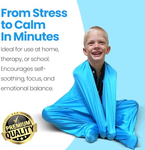 Sensory Body Sock for Kids – Blue Compression Sack for Focus, Calm, Movement & Play – Stretchy Suit for Autism & ADHD