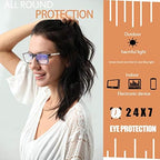 FONHCOO Clip on Blue Light Blocking Glasses Womens Mens over Prescription Glasses Frameless Lens