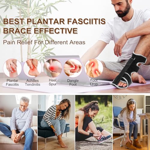 Plantar Fasciitis Night Splint - Upgraded Plantar Fasciitis Relief Braces For Women Men Day Night - Ankle Brace Arch Support Achilles Tendonitis Relief Foot Drop Heel Pain Relief - Breathable