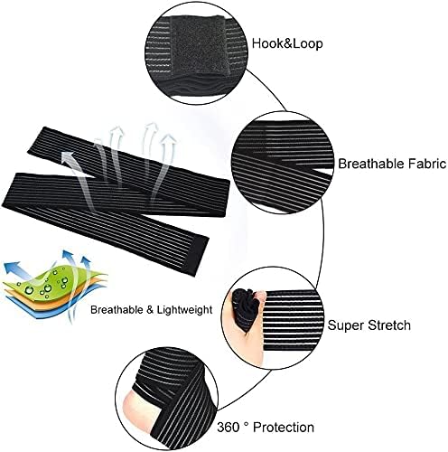 Elastic Calf Compression Bandage Sleeve Wrap for Calf Pain Relief Lower Leg Compression Support Shin Splint Guard Adjustable Plus Size Black Large (Black)