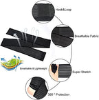 Elastic Calf Compression Bandage Sleeve Wrap for Calf Pain Relief Lower Leg Compression Support Shin Splint Guard Adjustable Plus Size Black Large (Black)