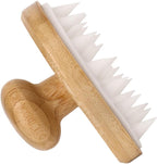 FOMIYES Bamboo Wooden Scalp Massage Brush Hair Wash Scrubber for Deep Scalp Cleaning and Dandruff Removal Comfortable Shampoo Massager for Daily Hair Care