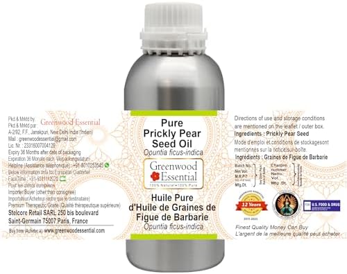 Greenwood Essential Pure Prickly Pear Seed Oil (Opuntia ficus-indica) Premium Therapeutic Grade Infused 1250ml (42.2 oz)
