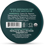 Badger Mustache Wax, Medium Hold, Light Masculine Scent, Easy to Apply, Certified Organic Versatile Moustache & Beard Wax, .75 oz Tin