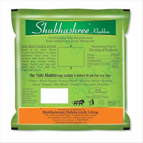 Khakhra Combo (Plain, Jeera, Masala & Methi) 4 Packs x 200g Each | Whole Wheat | No Palm Oil | No Maida Authentic Gujarati Healthy Snack