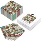 WRAPAHOLIC 50Pcs Christmas Paper Napkins - 3 Ply Vintage Santa Pattern Disposable Luncheon Napkin for Christmas, Holiday, Party Celebration - 6.5 x 6.5 In