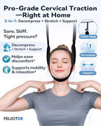 Upgraded Over-The-Door Cervical Neck Traction Device – Portable Adjustable Neck Stretcher for Neck Pain Relief, Spine Alignment & Posture Correction, Home Physical Therapy Kit, 330 lbs Support (Black)