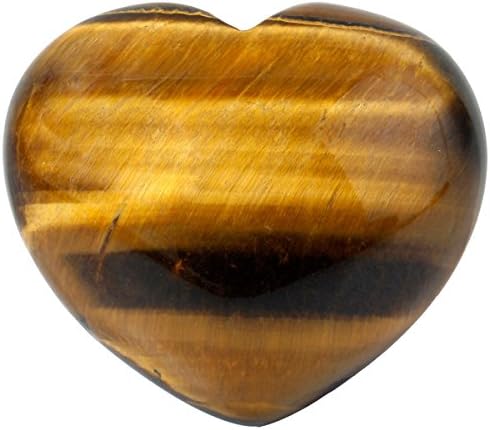 rockcloud Healing Crystal Tiger's Eye Heart Love Carved Palm Worry Stone Chakra Reiki Balancing