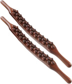 FRCOLOR 37-Beads Massage Stick for Full Body Gua Sha Therapy Multifunctional Muscle Massager Roller for Deep Tissue and Meridian Massage Back and Abdominal Pain Relief Tool 20.47In