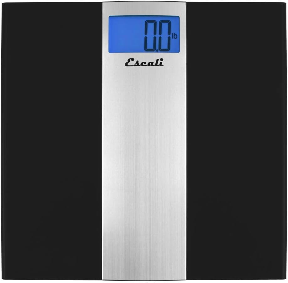 Escali Ultra Slim Digital Bathroom Scale for Body Weight, Bath Scale, High Capacity of 400 lb, Batteries Included