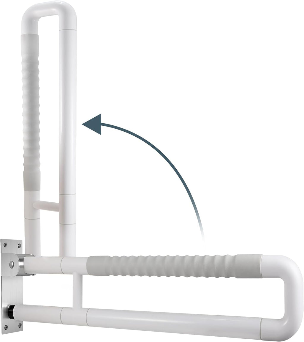 WochiTV Flip up Grab Bar 30.1 Inch Handicap Grab Bars Wall Mounted Toilet Handrail Anti Slip Bathroom Safety Bar for Senior Elderly Pregnant Aid