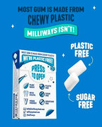 Milliways Mighty Mint | Plastic Free Gum | Xylitol, Aspartame-Free, Sugar-Free, Plant-Based, Natural Chewing Gum | 40 Pieces Total (4 Packs of 10 Pieces)