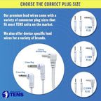 DISCOUNT TENS Brand - Tens Lead Wires, 2.5mm mini-Plug to Two 2mm Pin Connectors (Pack of 2)