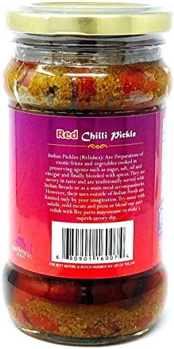 Rani Red Chilli Pickle Hot (Achar, Spicy Indian Relish) 10.5oz (300g) Glass Jar ~ Vegan | Gluten Free | NON-GMO | No Colors | Popular Indian Condiment, Indian Origin