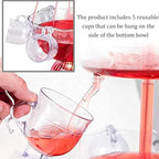 3-Tier Party Fountain Electric Stainless Steel Champagne Fountain Stainless Steel Electric Commercial Red Wine Fountains Machine with LED Light Base Includes 5 Cups for Bar/Home Party Use
