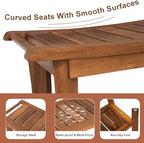 Shower Stool Wood, 2-Tier Wooden Shower Bench for Inside Bathroom Sitting, Heavy Duty Chair with Storage Shelf, Acacia Wood Waterproof - Natural