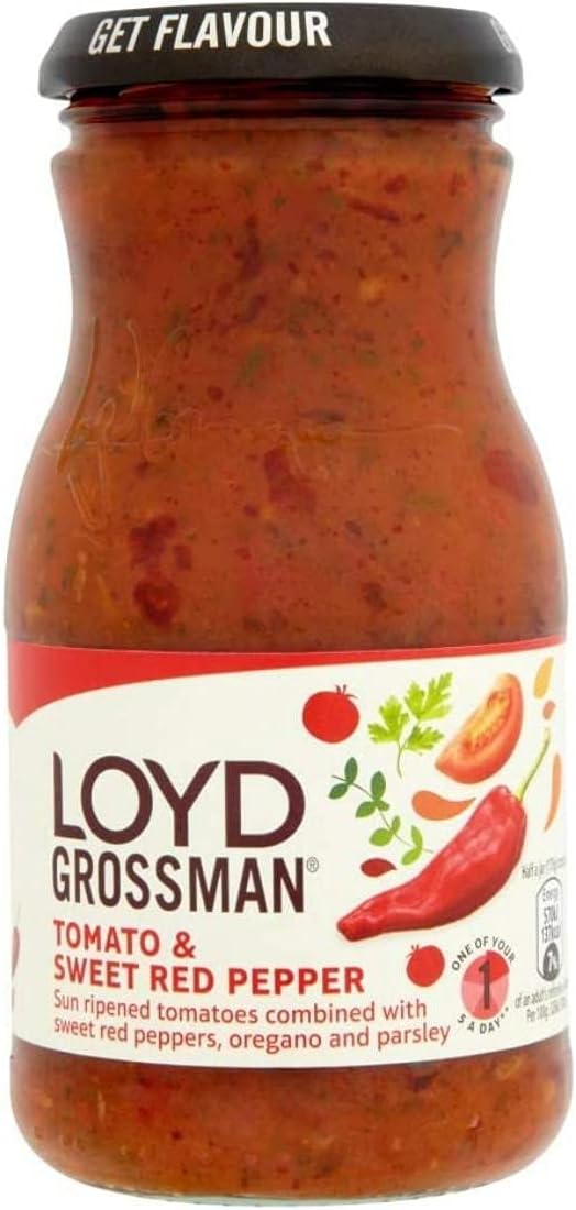 Loyd Grossman Pasta Sauce - Tomato & Sweet Red Pepper (350g) - Pack of 6
