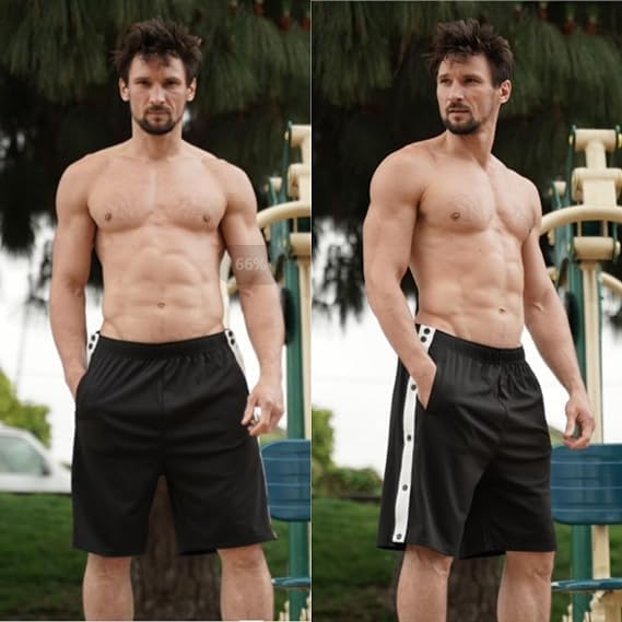 Tear Away Shorts for Men Post Surgery Adaptive Clothing Wide Leg Snap Loose Fit Shorts