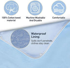 2 Pack Adult Bibs for Women, Men, Elderly - Waterproof Reusable Large Bibs with Crumb Catcher Pockets, Bib For Eating, Feeding Adult Bib For Women Elderly Men Senior Citizens Gifts(Washable)(Blue)