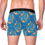 Men's Boxer Briefs Soft Comfort Stretch 4 Inch Inseam Underwear with Fly