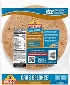 Mission 10 Inch Carb Balance Whole Wheat Tortillas LARGE Burrito 8 ct 20 oz Pack of 2 Total of 40 oz Kosher Certified