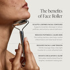 304-Grade Stainless Steel Facial Roller, Face Roller for Eyes, Double Chin, Jawline & Neck, Reduce Puffiness & Improve Wrinkles, Massage Tool for Anti-Aging, Lifting & Lymphatic Drainage