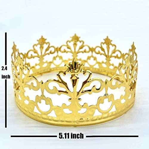 Vintage Princess Crown Cake Topper Decoration For Weddings Cake Decorations (Gold 1)