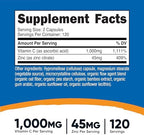 Nutricost Vitamin C with Zinc Capsules, 120 Servings - 1000mg, 45mg Zinc, Non-GMO, Gluten Free Vitamin C Supplement