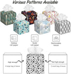 Animal Paws Tissue Box Cover,Dog Bones PU Leather Tissue Box Holder Square,Modern Home Decoration for Bathroom Living Room Kitchen Office Car,5.2"×5.2"×5.2"