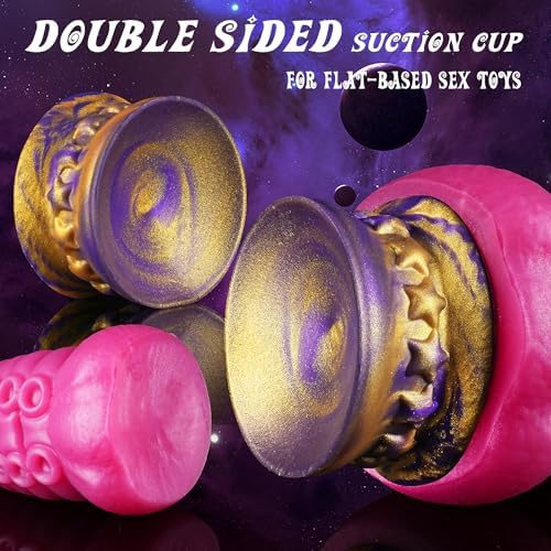 Dildo Mount for Flat-Based Sex Toys, Silicone Double Sided Suction Cup, Dildo Holder for Fantasy Monster Dildos Without Suction Cup or Grinder Sex Toys, Adult Toy for Women Men Couples