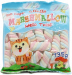 Mellow Twist Marshmallow 135g – Soft & Fluffy Twisted Marshmallow Trio – Perfect Snack, Hot Chocolate Topping, or Sweet Treat – Korean Snack