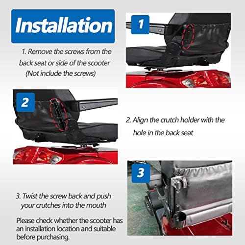 Metal Cane Holder for Mobility Scooters & Power Chairs - Walking Stick Stand Support Accessories for Wheelchair, Walker (A)