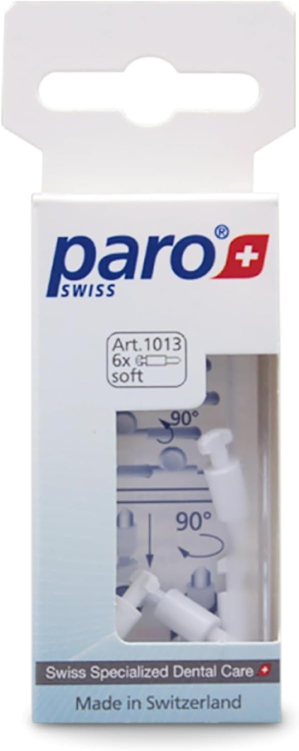 Paro isola F Interdental Brush System – Universal & Exchangeable Tips, Soft Single-Tuft Brush, 8 Sizes, Includes Handy Grip F Holder, for Braces, Implants, and Tight Spaces